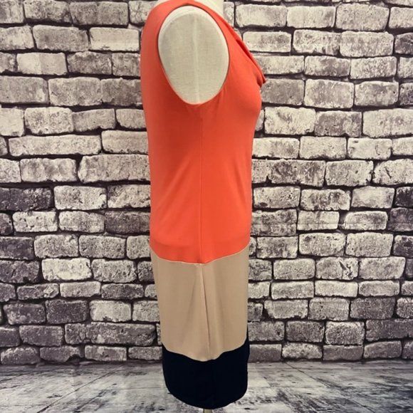 Musette Colorblock Sleeveless Draped Neck Dress Size 6 - Picture 6 of 8